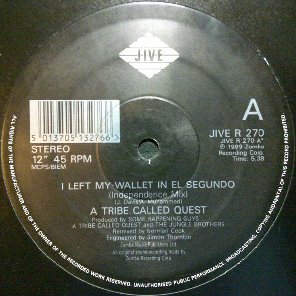 A Tribe Called Quest ~ I Left My Wallet In El Segundo (Norman Cook Independence Mix) (Vinyl) - Djungel & Jazz