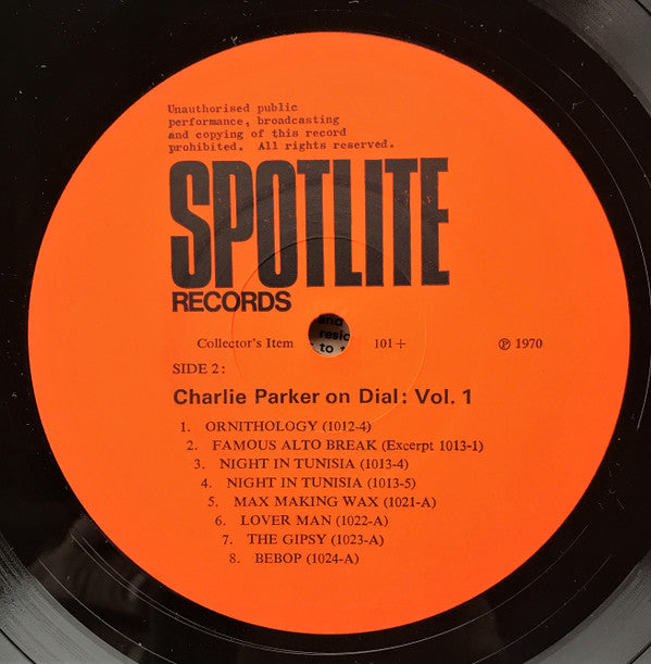 Charlie Parker : Charlie Parker On Dial Volume 1 (LP, Comp, Mono)