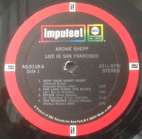 Archie Shepp ~ Live In San Francisco (Vinyl) - Djungel & Jazz