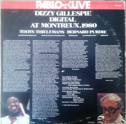 Dizzy Gillespie : Digital At Montreux, 1980 (LP, Album, Red)