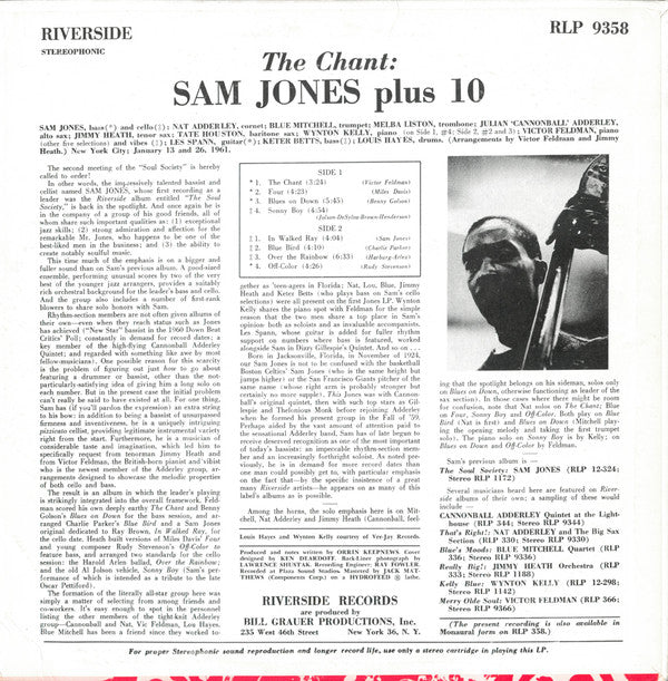 Sam Jones Plus 10 ~ The Chant (Vinyl) - Djungel & Jazz