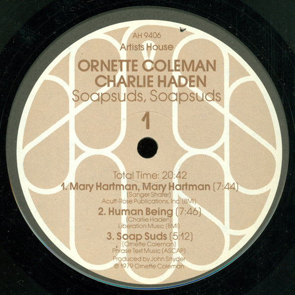 Ornette Coleman And Charlie Haden ~ Soapsuds, Soapsuds (Vinyl) - Djungel & Jazz