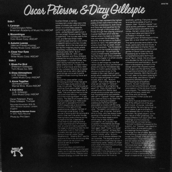 Oscar Peterson & Dizzy Gillespie ~ Oscar Peterson & Dizzy Gillespie (Vinyl) - Djungel & Jazz