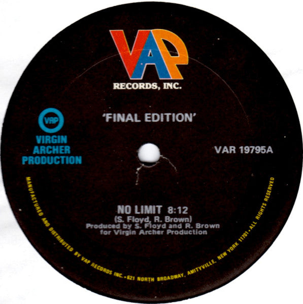 Final Edition : No Limit / I Can Do It (Anyway You Want) (12")