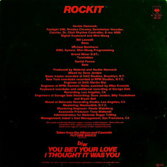 Herbie Hancock ~ Rockit (Extended Dance Version) (Vinyl) - Djungel & Jazz