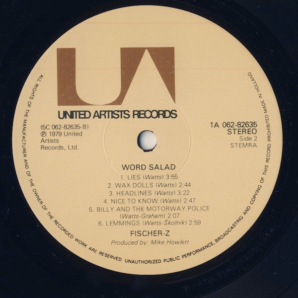 Fischer-Z ~ Word Salad (Vinyl) - Djungel & Jazz