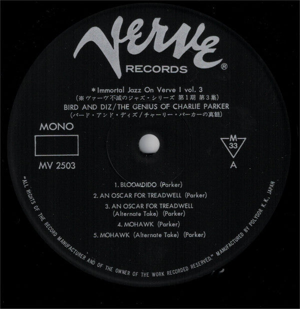 Charlie Parker And Dizzy Gillespie ~ Bird And Diz (Vinyl) - Djungel & Jazz