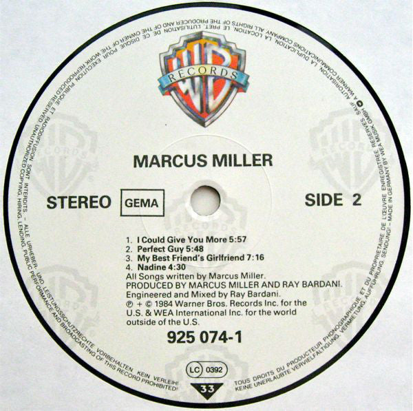 Marcus Miller ~ Marcus Miller (Vinyl) - Djungel & Jazz