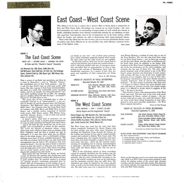 Al Cohn And His "Charlie's Tavern" Ensemble, Shorty Rogers And His Augmented "Giants" ~ East Coast - West Coast Scene (Vinyl) - Djungel & Jazz