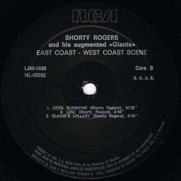 Al Cohn And His "Charlie's Tavern" Ensemble, Shorty Rogers And His Augmented "Giants" ~ East Coast - West Coast Scene (Vinyl) - Djungel & Jazz