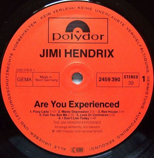 The Jimi Hendrix Experience ~ Are You Experienced (Vinyl) - Djungel & Jazz