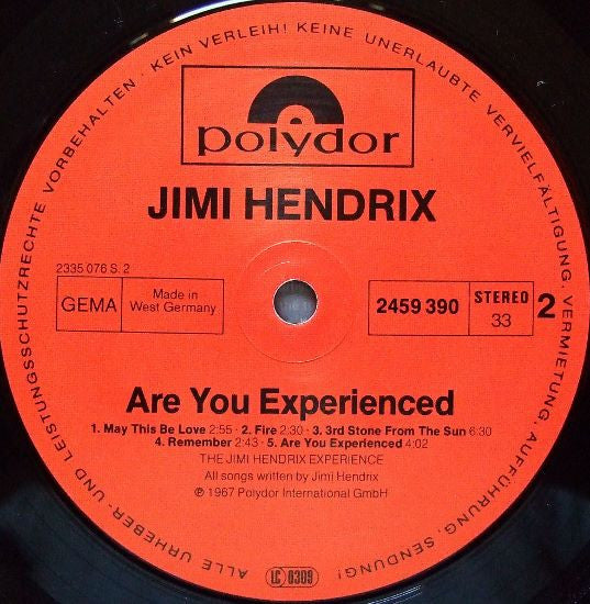 The Jimi Hendrix Experience ~ Are You Experienced (Vinyl) - Djungel & Jazz