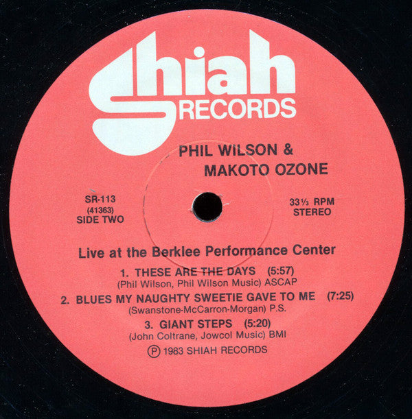 Phil Wilson, Makoto Ozone ~ Live!! At The Berklee Performance Center (Vinyl) - Djungel & Jazz