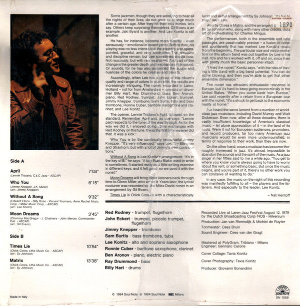 Lee Konitz Nonet ~ Live At Laren (Vinyl) - Djungel & Jazz