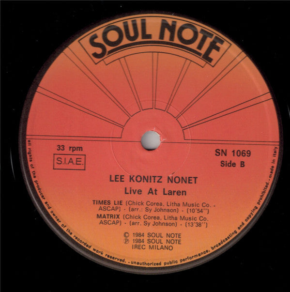 Lee Konitz Nonet ~ Live At Laren (Vinyl) - Djungel & Jazz