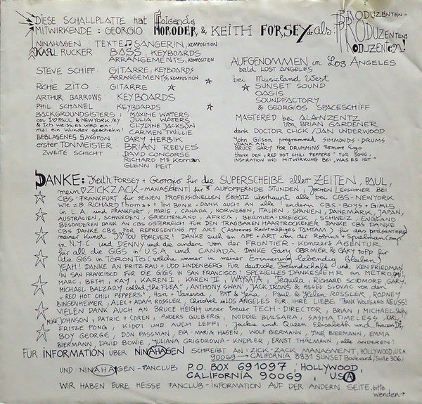 Nina Hagen ~ Angstlos (Vinyl) - Djungel & Jazz