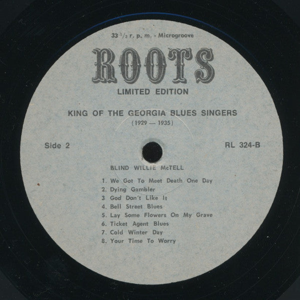 Blind Willie McTell ~ King Of The Georgia Blues Singers (1929-1935) (Vinyl) - Djungel & Jazz