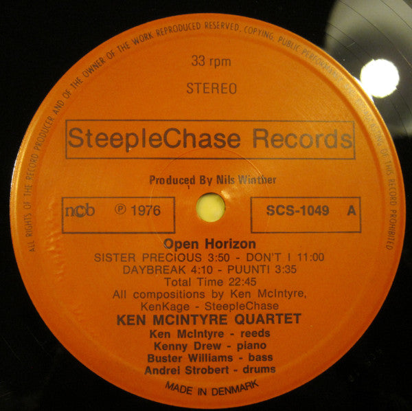 Ken McIntyre Quartet ~ Open Horizon (Vinyl) - Djungel & Jazz