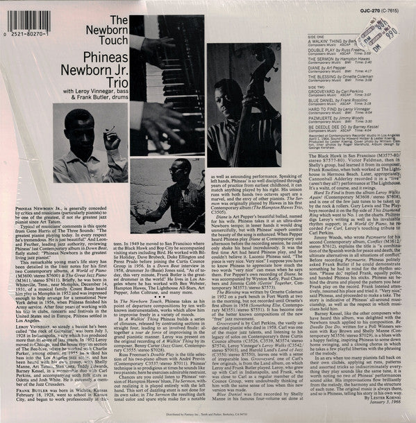 Phineas Newborn Jr. Trio ~ The Newborn Touch (Vinyl) - Djungel & Jazz