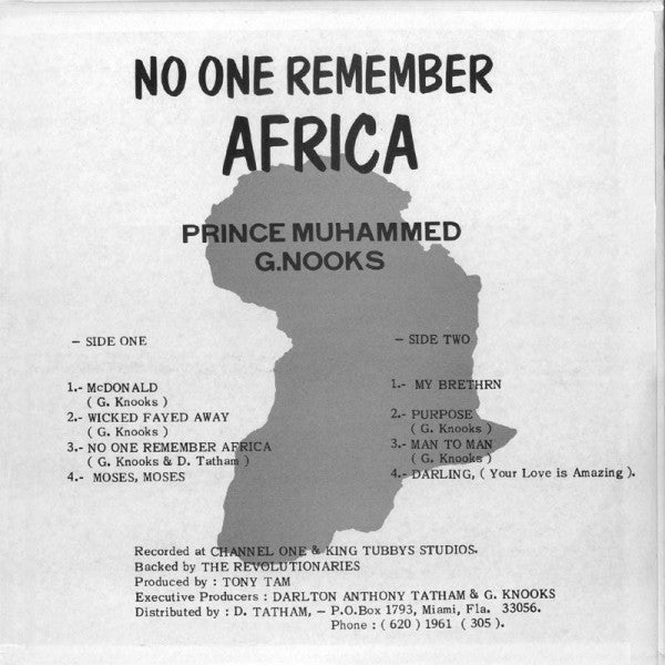 Prince Muhammed*, G.Nooks* : No One Remember Africa (LP)