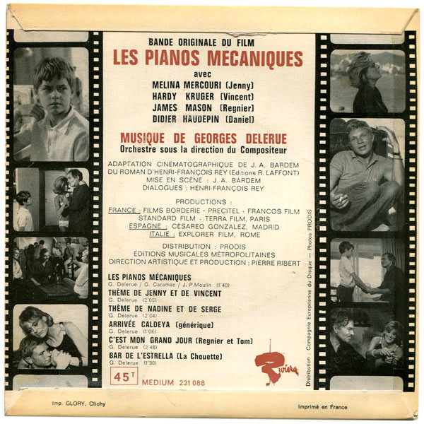 Georges Delerue ~ Les Pianos Mécaniques (Bande Originale Du Film) (Vinyl) - Djungel & Jazz