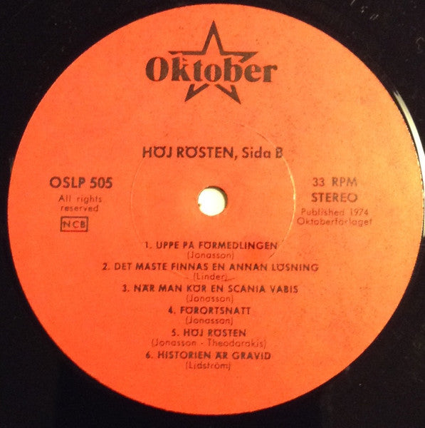 Höj Rösten ~ Höj Rösten (Vinyl) - Djungel & Jazz