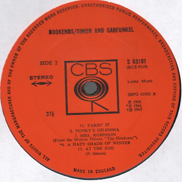 Simon & Garfunkel ~ Bookends (Vinyl) - Djungel & Jazz