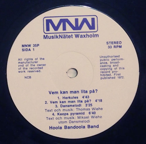 Hoola Bandoola Band ~ Vem Kan Man Lita På? (Vinyl) - Djungel & Jazz