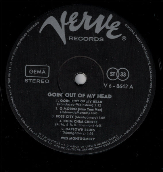 Wes Montgomery ~ Goin' Out Of My Head (Vinyl) - Djungel & Jazz