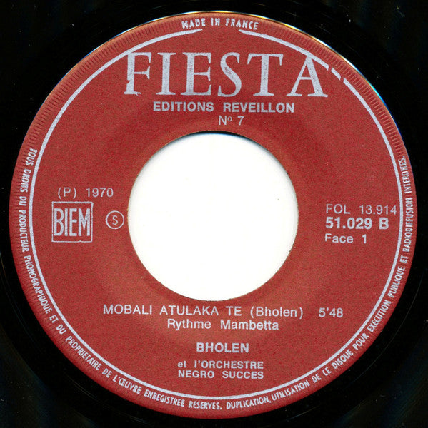 Bholen - Orchestre Nègro Succès ~ Ma Hele / Mobali Atulaka Te (Vinyl) - Djungel & Jazz