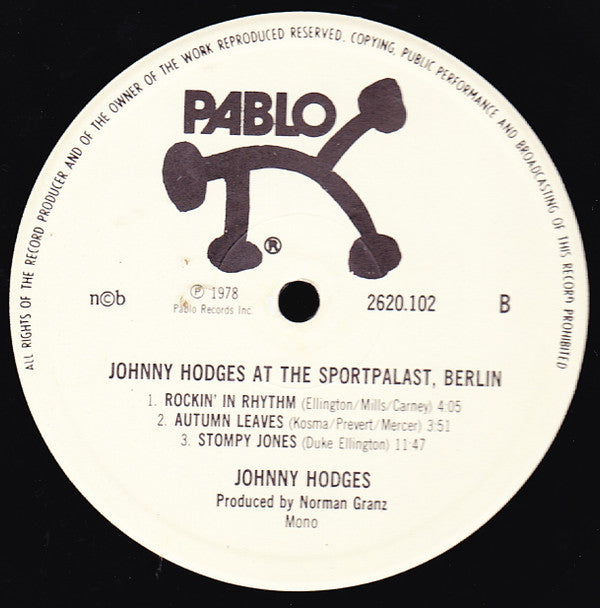 Johnny Hodges ~ Johnny Hodges At The Sportpalast, Berlin (Vinyl) - Djungel & Jazz