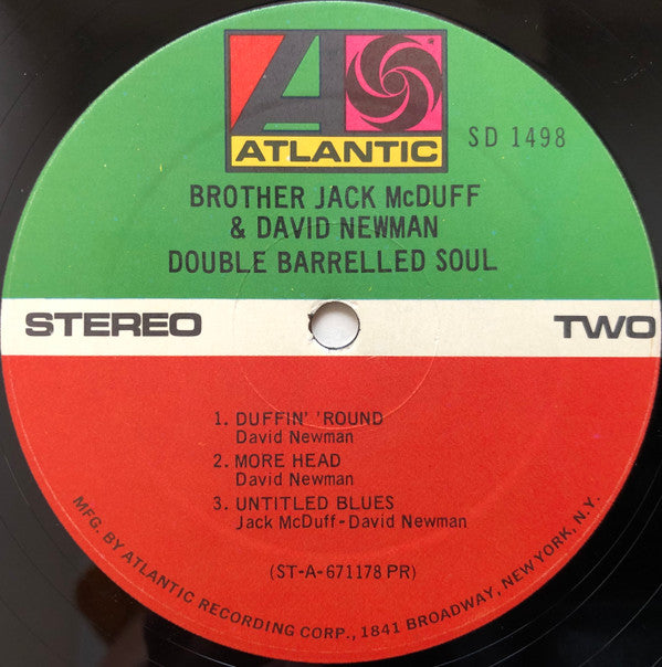 Brother Jack McDuff & David Newman ~ Double Barrelled Soul (Vinyl) - Djungel & Jazz