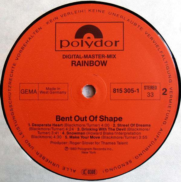 Rainbow ~ Bent Out Of Shape (Vinyl) - Djungel & Jazz