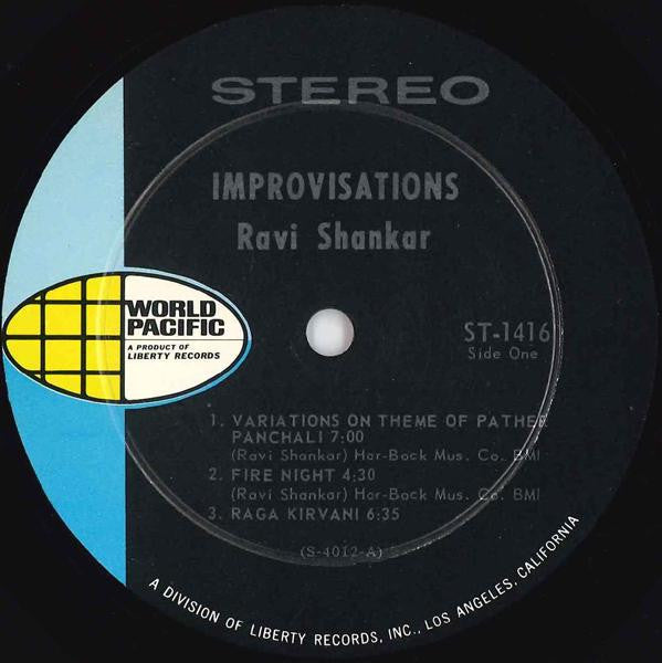 Ravi Shankar ~ Improvisations & Theme From Pather Panchali (Vinyl) - Djungel & Jazz