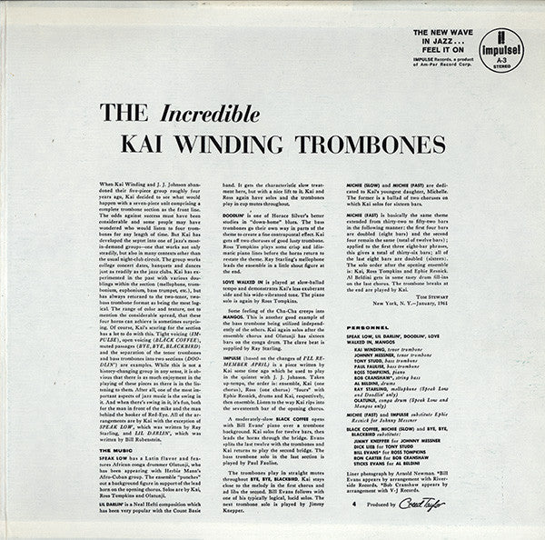 The Incredible Kai Winding Trombones ~ The Incredible Kai Winding Trombones (Vinyl) - Djungel & Jazz