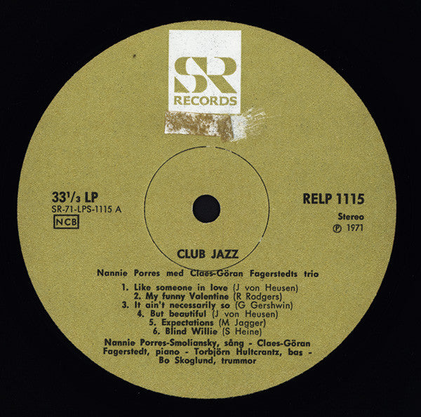 Nannie Porres Med Claes-Göran Fagerstedts Trio / Bernt Rosengrens Kvartett ~ Club Jazz 3 (Vinyl) - Djungel & Jazz