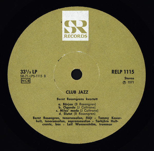 Nannie Porres Med Claes-Göran Fagerstedts Trio / Bernt Rosengrens Kvartett ~ Club Jazz 3 (Vinyl) - Djungel & Jazz