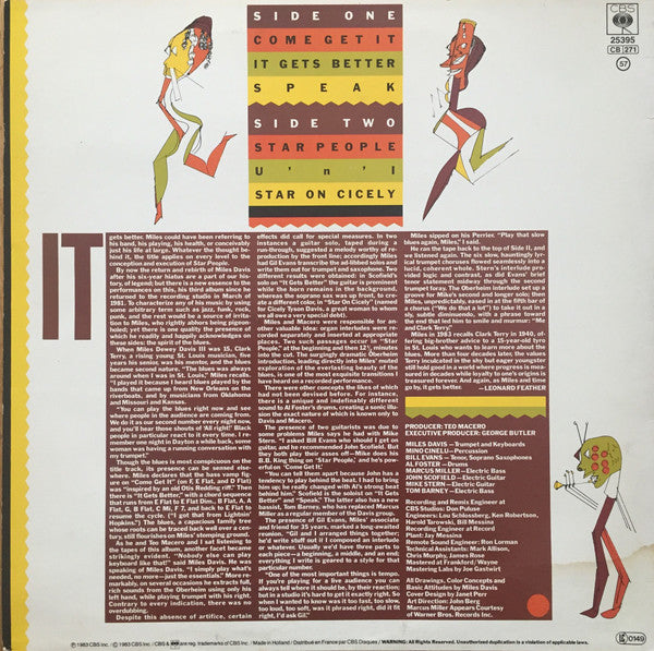 Miles Davis : Star People (LP, Album, 'Su)