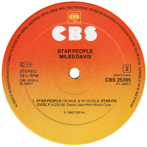 Miles Davis : Star People (LP, Album, 'Su)
