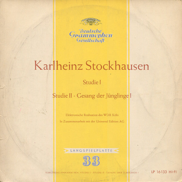 Karlheinz Stockhausen ~ Studie I / Studie II / Gesang Der Jünglinge (Vinyl) - Djungel & Jazz