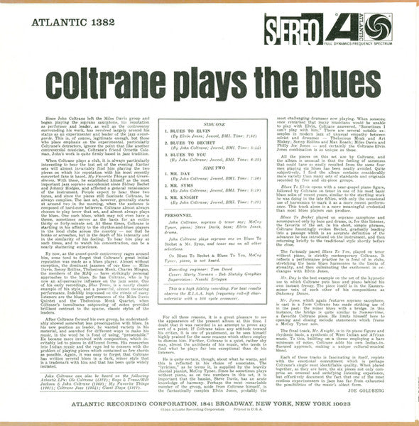 John Coltrane ~ Coltrane Plays The Blues (Vinyl) - Djungel & Jazz