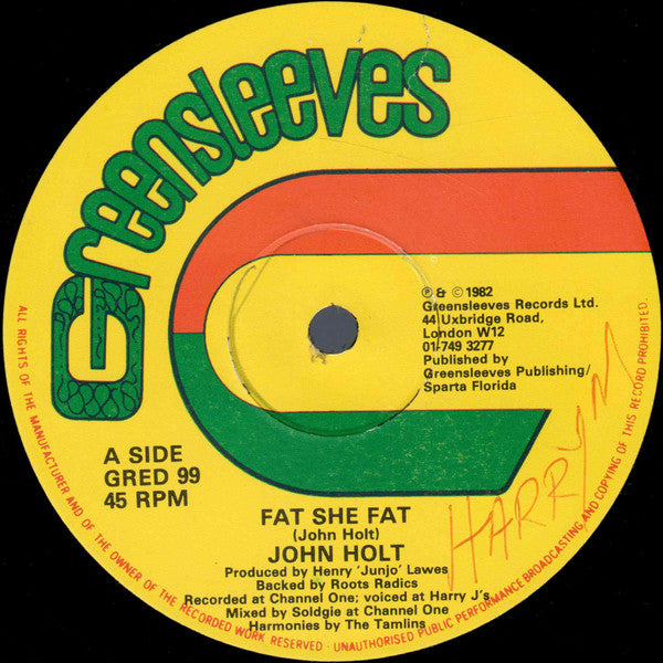John Holt / Yellowman & Fathead ~ Fat She Fat / Rat (Vinyl) - Djungel & Jazz