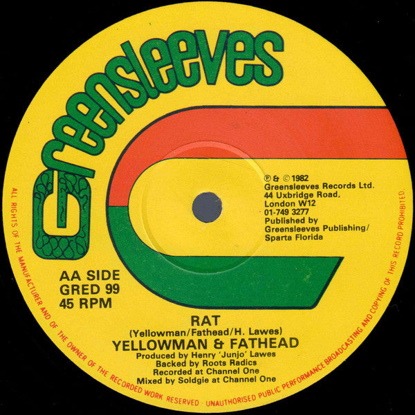 John Holt / Yellowman & Fathead ~ Fat She Fat / Rat (Vinyl) - Djungel & Jazz