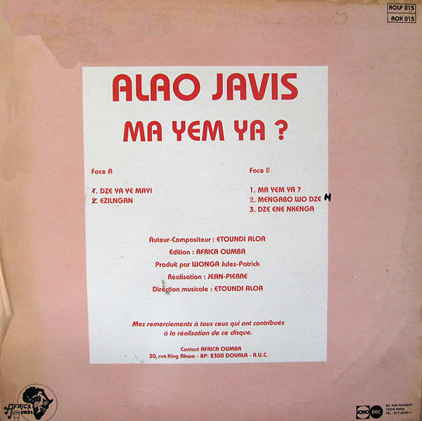 Etoundi Aloa Javis : Ma Yem Ya (LP, Album)