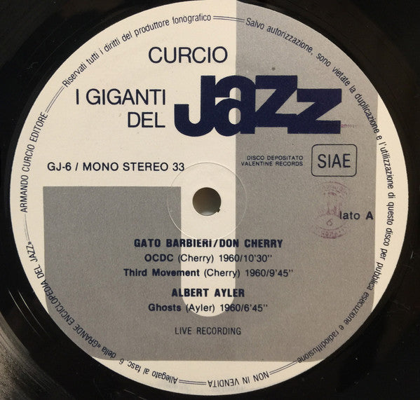 Gato Barbieri, Don Cherry, Albert Ayler, John Handy ~ I Giganti Del Jazz Vol. 6 (Vinyl) - Djungel & Jazz