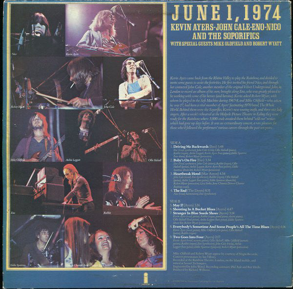 Kevin Ayers - John Cale - Eno - Nico  ~ June 1, 1974 (Vinyl) - Djungel & Jazz