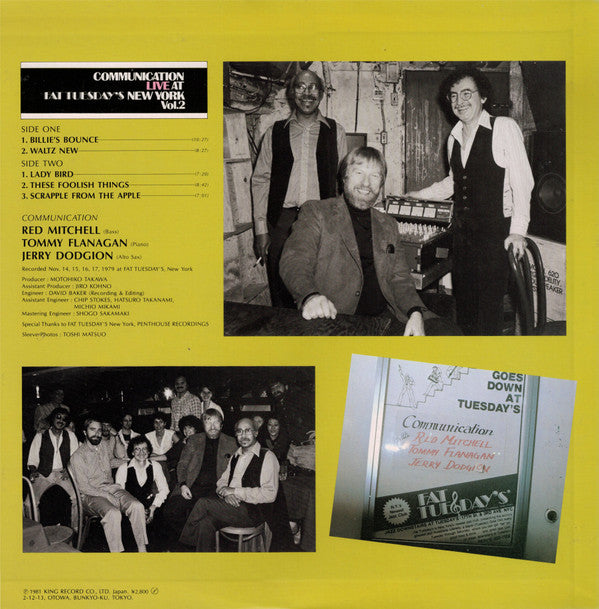 Communication  ~ Live At Fat Tuesday's New York Vol.2 (Vinyl) - Djungel & Jazz
