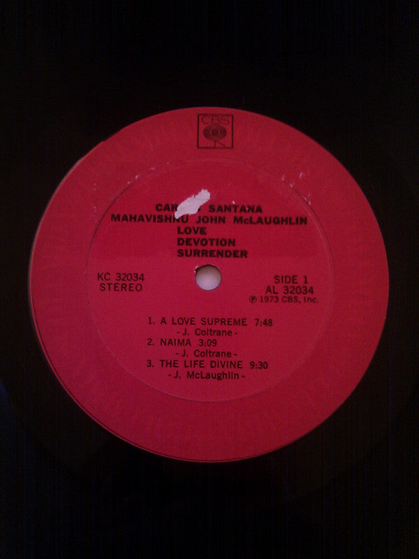 Carlos Santana & John McLaughlin ~ Love Devotion Surrender (Vinyl) - Djungel & Jazz