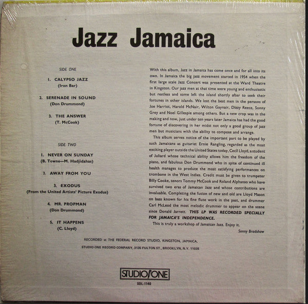 Various : Jazz Jamaica (LP, Album, M/Print, RE)