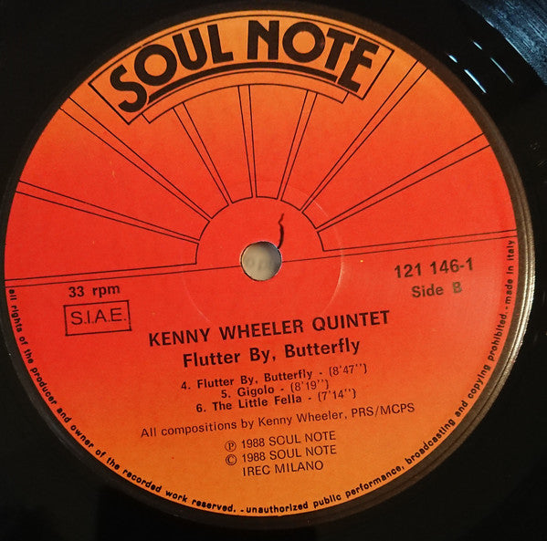 Kenny Wheeler Quintet ~ Flutter By, Butterfly (Vinyl) - Djungel & Jazz